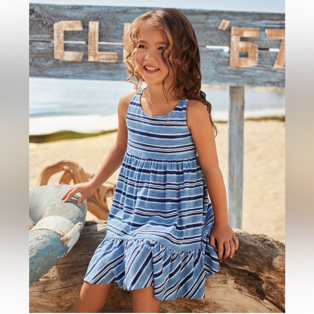 Ralph Lauren Blue and White Striped Kids Dress